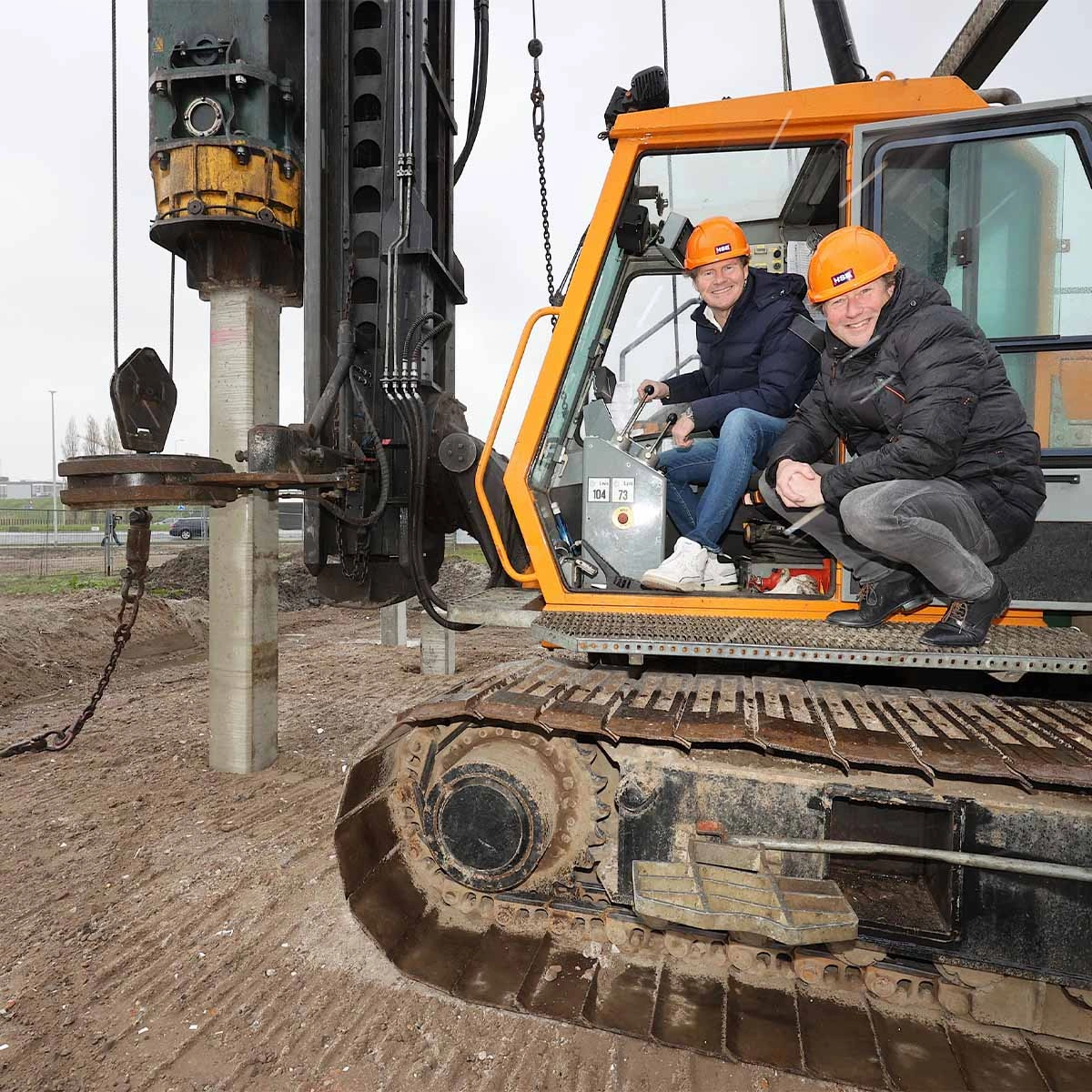 Foto van eerste paal op Greenpark Aalsmeer