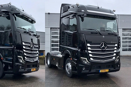 Foto van de aflevering van Mercedes-Benz Actros L trucks aan Arelin Transport