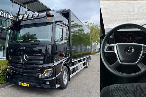 Foto van de aflevering van een Mercedes-Benz Actros F truck aan R&F Logistics