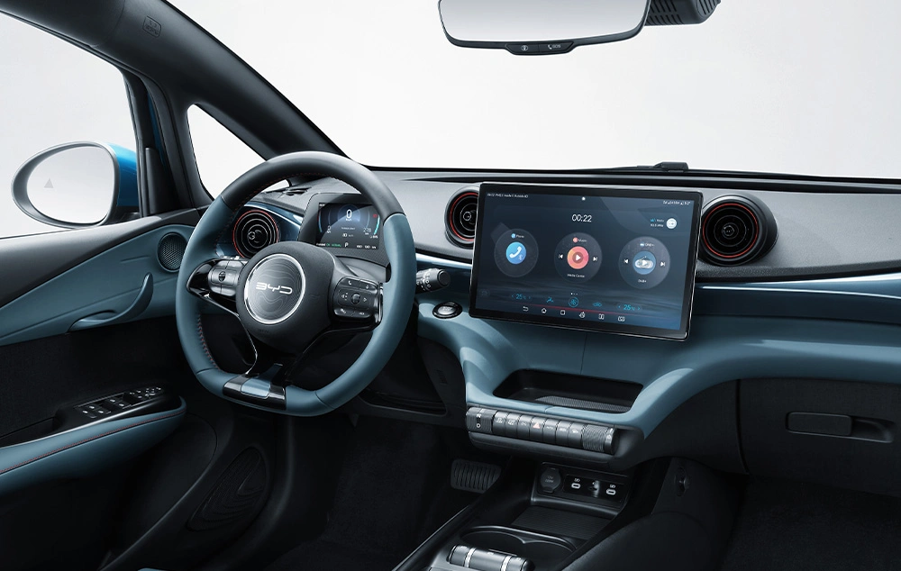 BYD DOLPHIN Interieur Roterend touchscreen Gomes