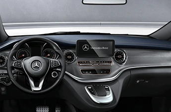 Detalfoto van het digital light in de Mercedes-Benz EQE SUV